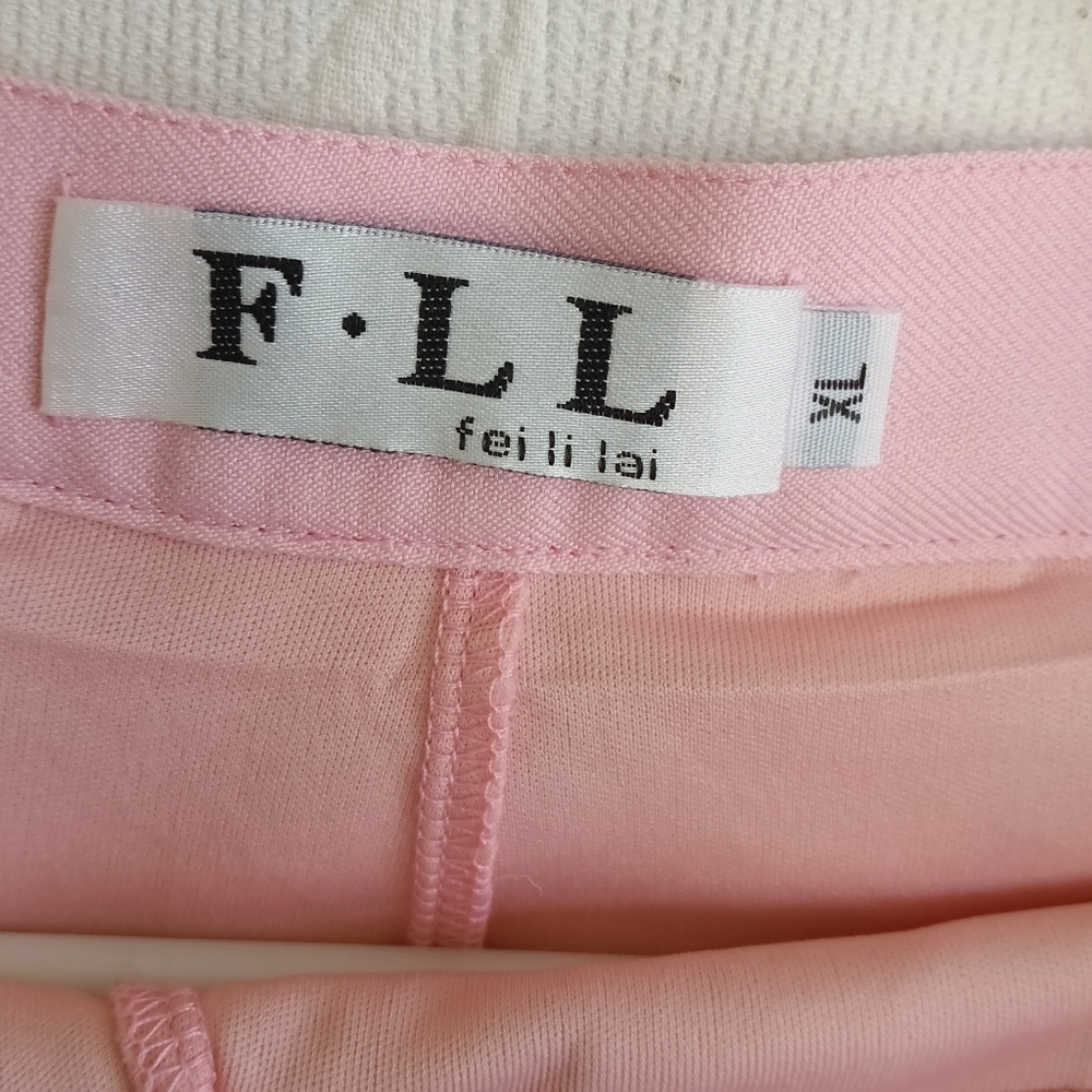 Fei Li Lai Pink Pleated Tennis Skort Pastel Barbie Activewear Skater Girl Flirty - Picture 5 of 9